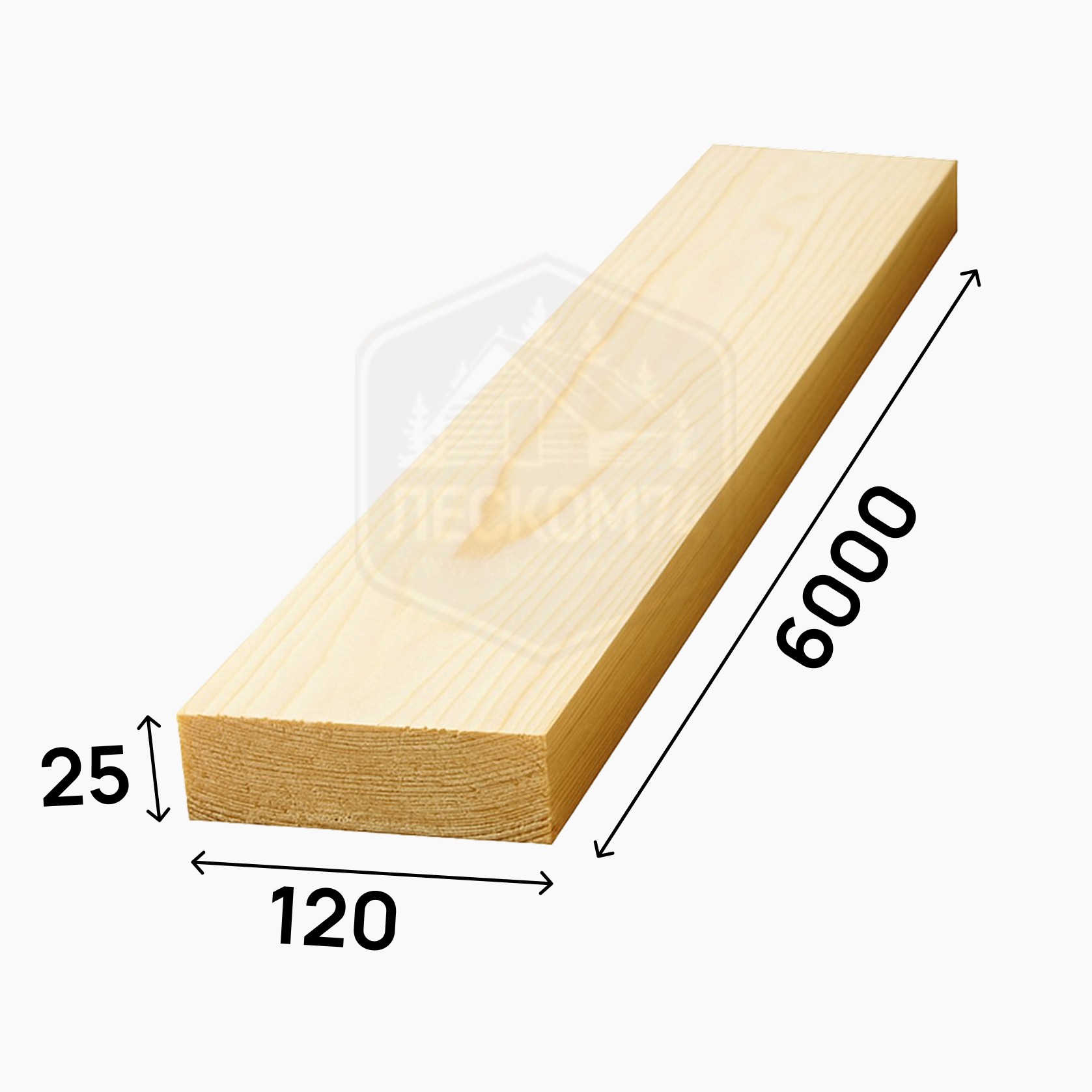 Доска обрезная 25*120*6000 (сосна) 1-4 сорт