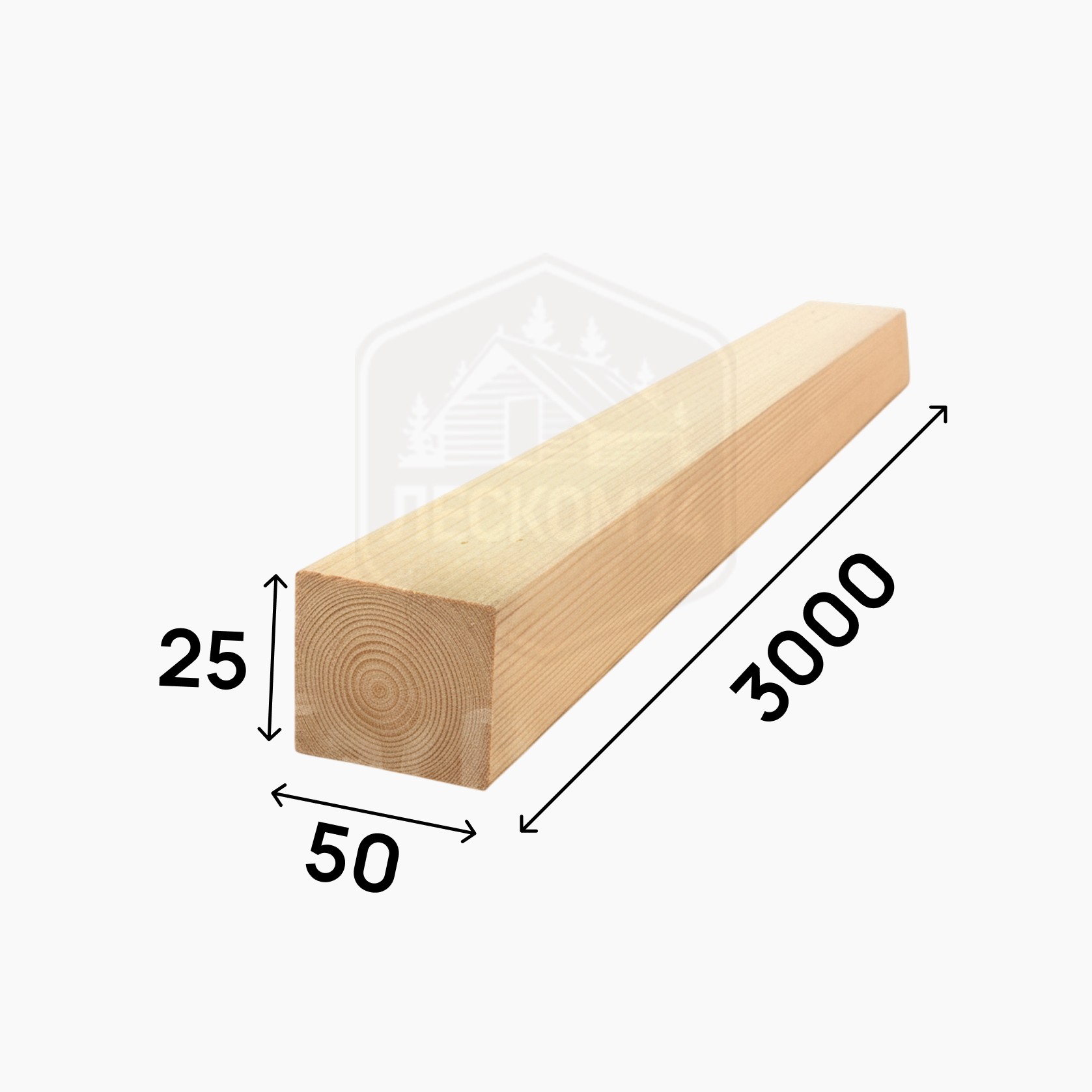 Брусок 25*50*3000 (сосна) 1-4 сорт