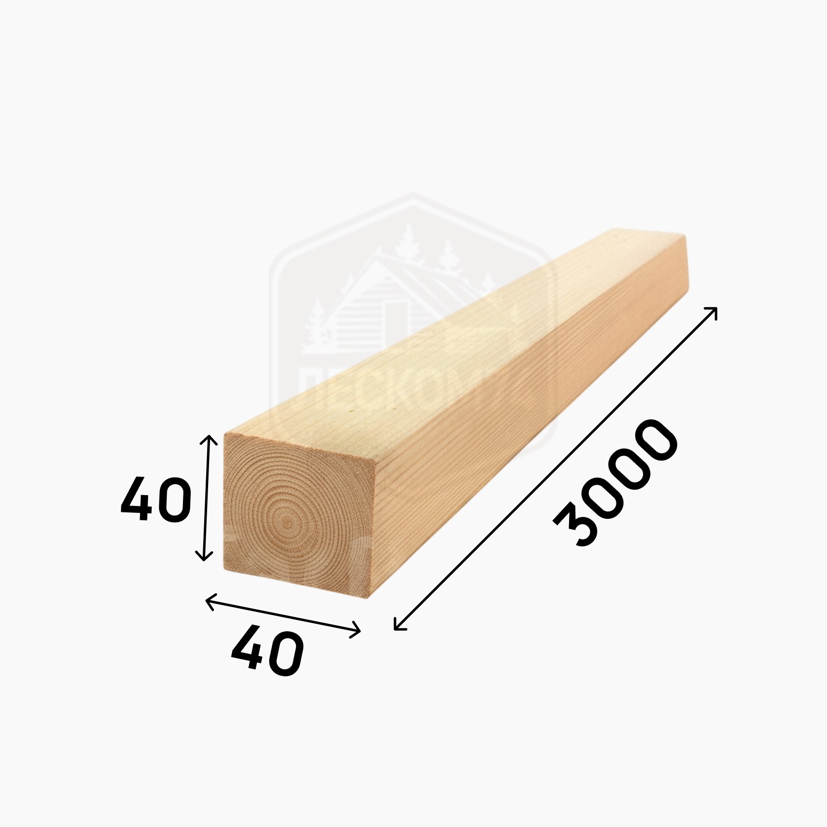 Брусок 40*40*3000 (сосна) 1-4 сорт