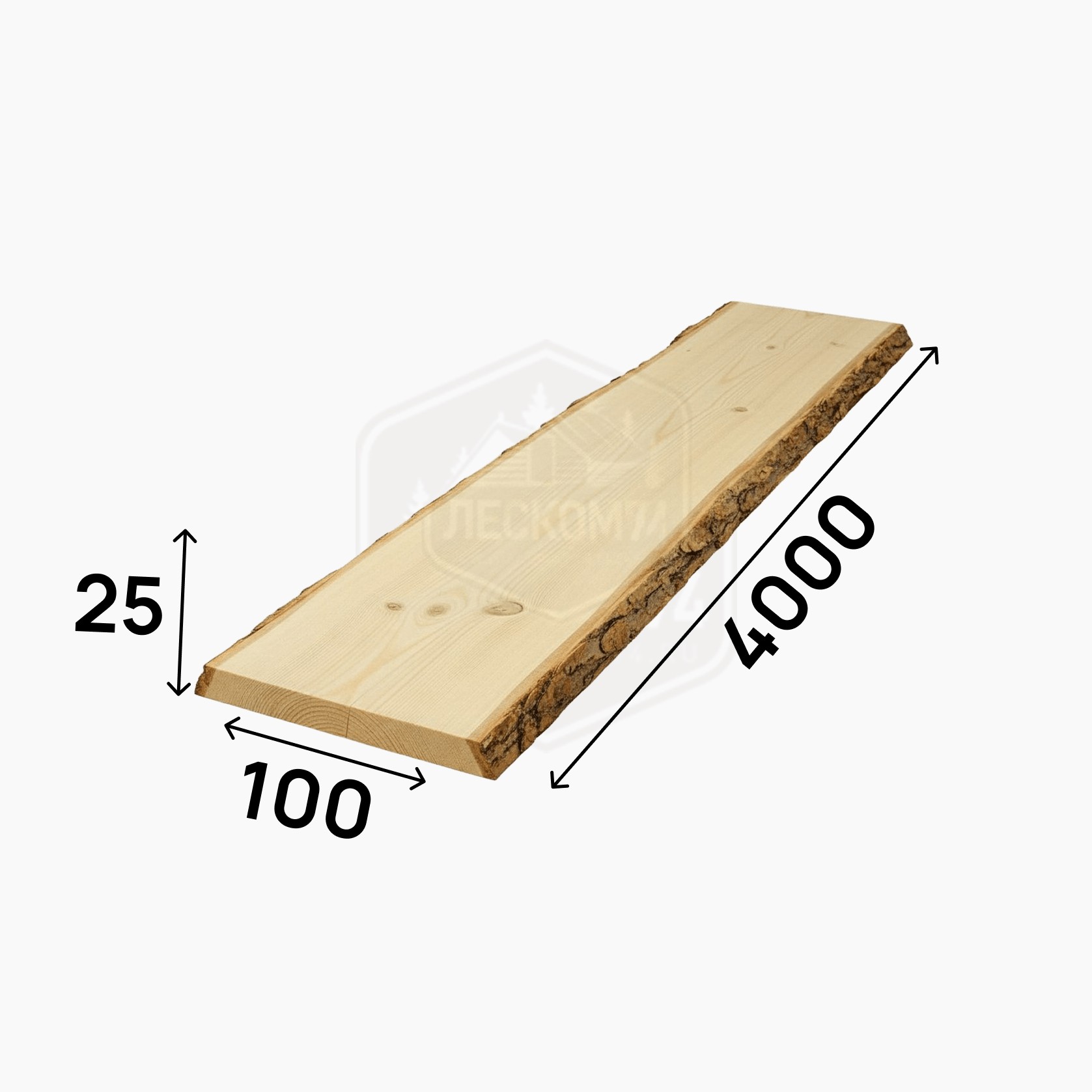 Доска 25*100*4000 (сосна) обзольная