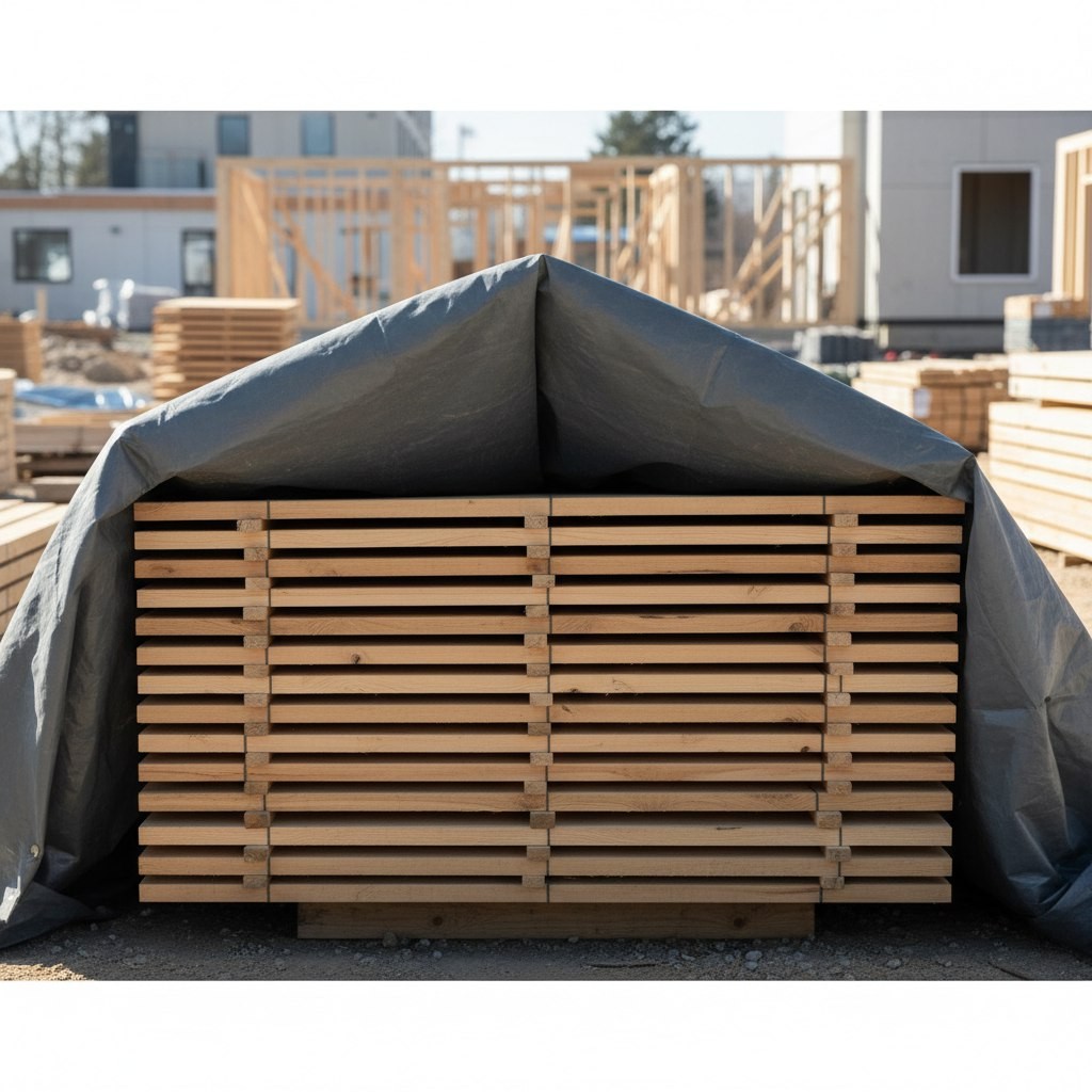 Как правильно хранить пиломатериалы на стройплощадке, чтобы их не «повело»