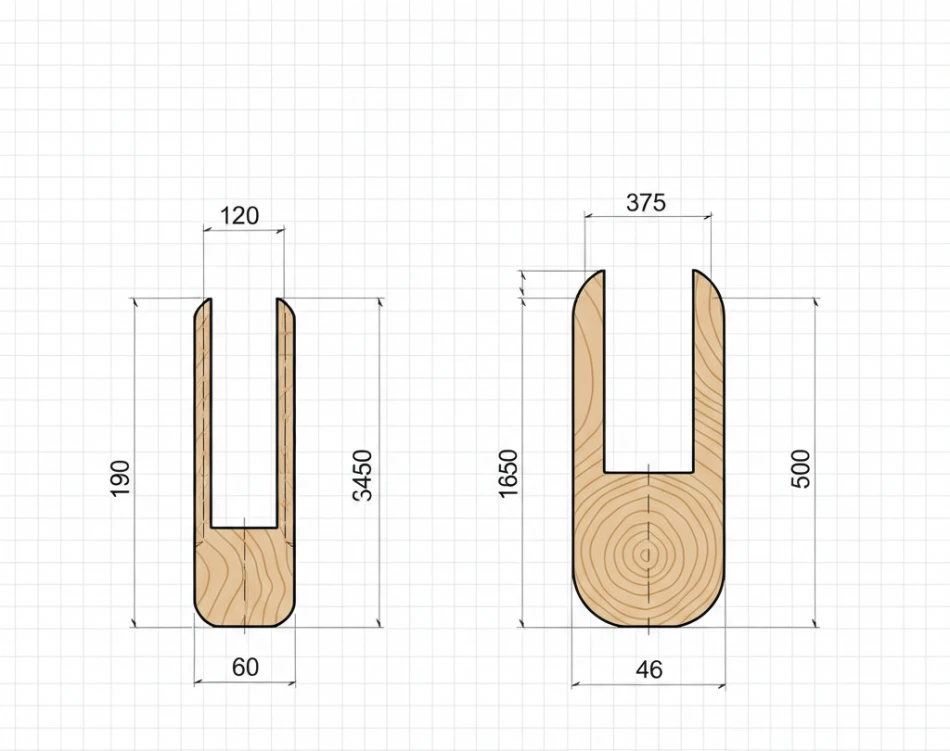 Сравнительная схема в разрезе: профиль вагонки и имитации бруса