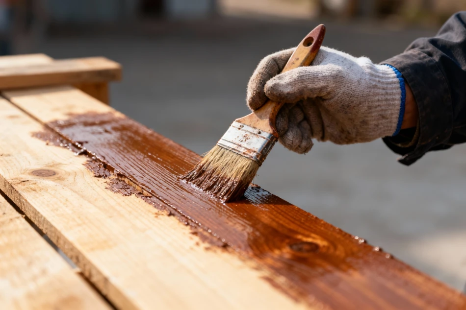 Покраска деревянной поверхности&nbsp;
