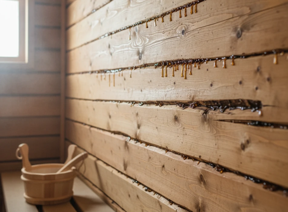 Как избавиться от смолы в бане