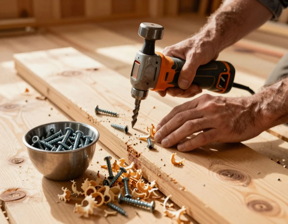 Монтаж деревянного пола в бане