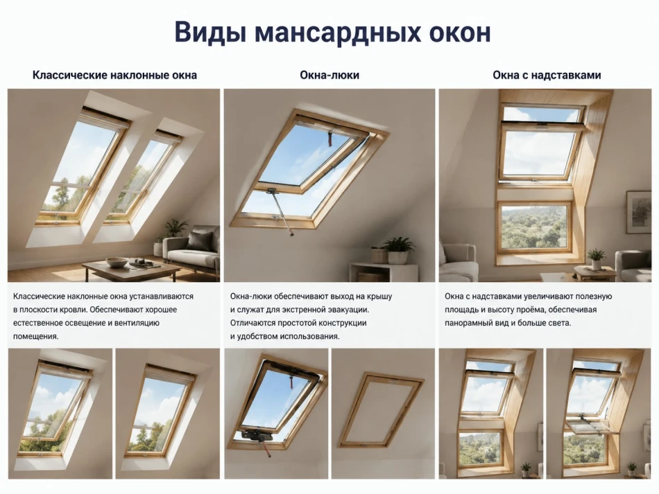 Виды&nbsp;мансардных окон